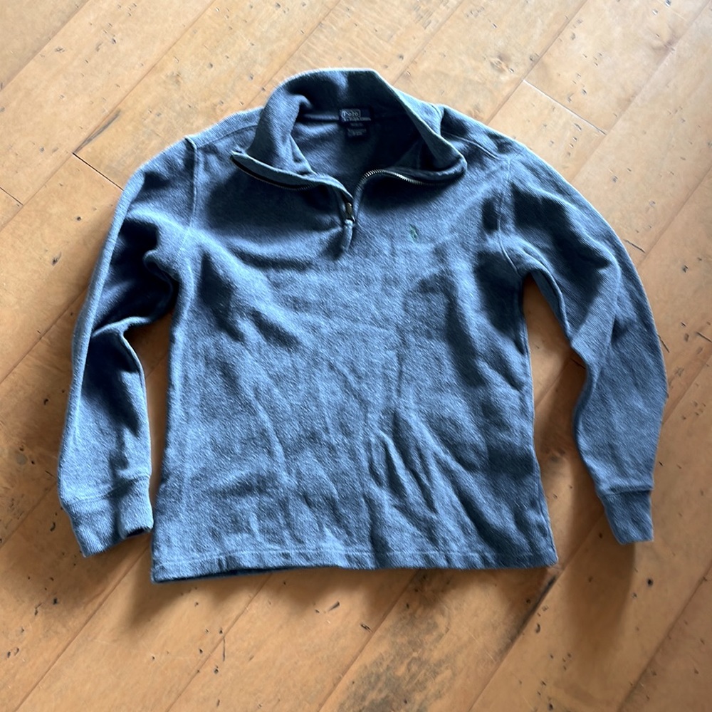 Grey boys Polo med 10/12 zipper front